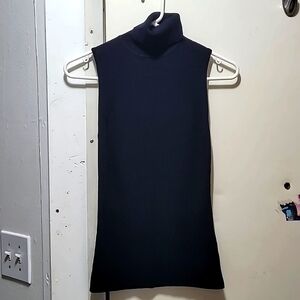 Anne Klein Sleeveless Black Turtleneck Sweater